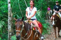 Riding a horse to explore dirt paths