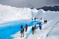 Minitreking on the brown glacier