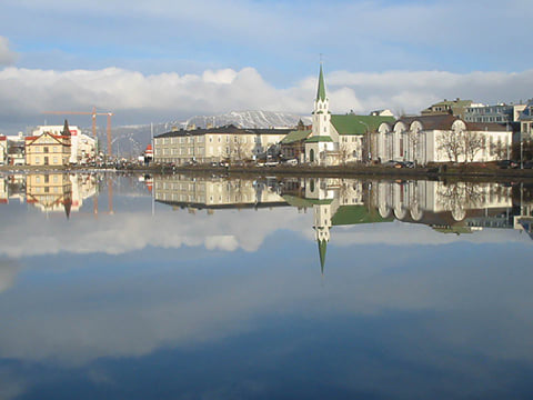 A view of Reykjavik from the City Pond