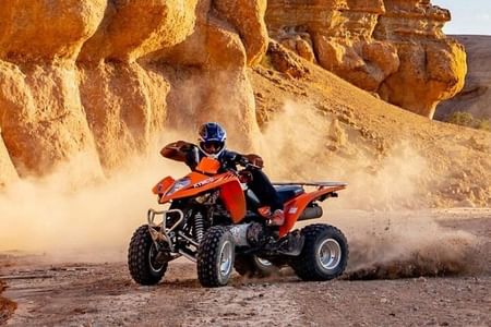 Marrakech: Sunset Agafay Desert Tour Quad, Camel & Dinner Show