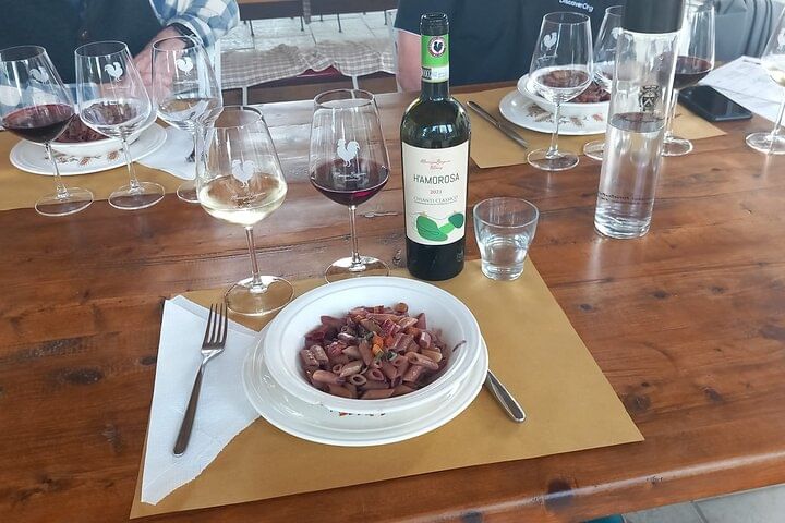 Typical Chianti lunch with Chianti wine 