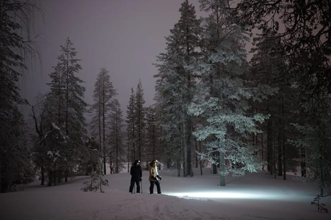 Night Ski Trekking adventure in Lapland