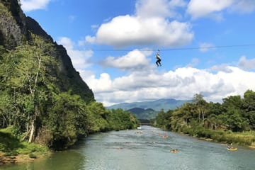Adventure Tour: Kayak and Zipline in Vang Vieng, Laos