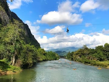 Adventure Tour: Kayak and Zipline in Vang Vieng, Laos