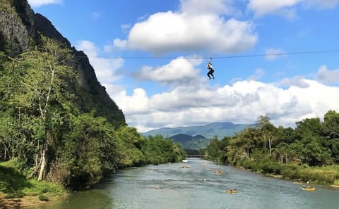 Adventure Tour: Kayak and Zipline in Vang Vieng, Laos