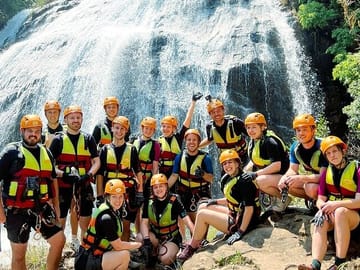 Canyoning adventure in Dalat (Friendly for Solo - Group tour). All Inclusive Canyoning Package. Best Adrenaline Outdoor Water activities in Dalat.