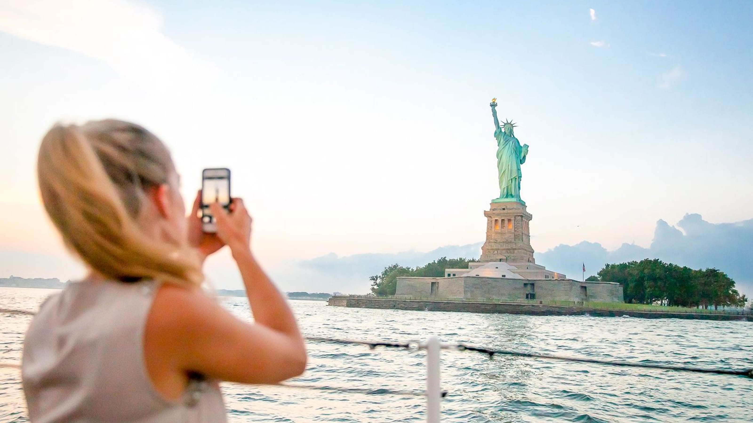 Statue of Liberty and Manhattan skyline