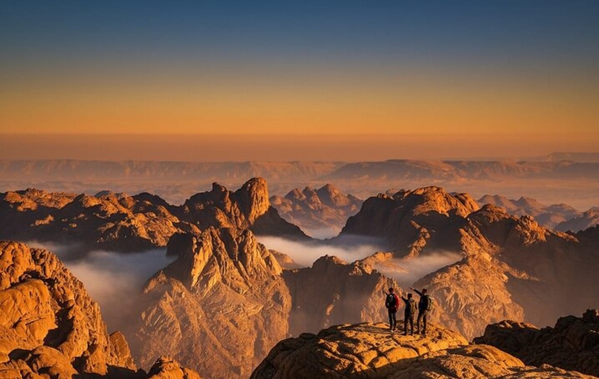 Mount Sinai and St Catherines Monastery from Sharm El Sheikh