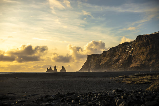 Sunset colours at Vík village