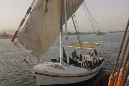 Sunset in A Feluca Sailing Boat Pick up, Tea