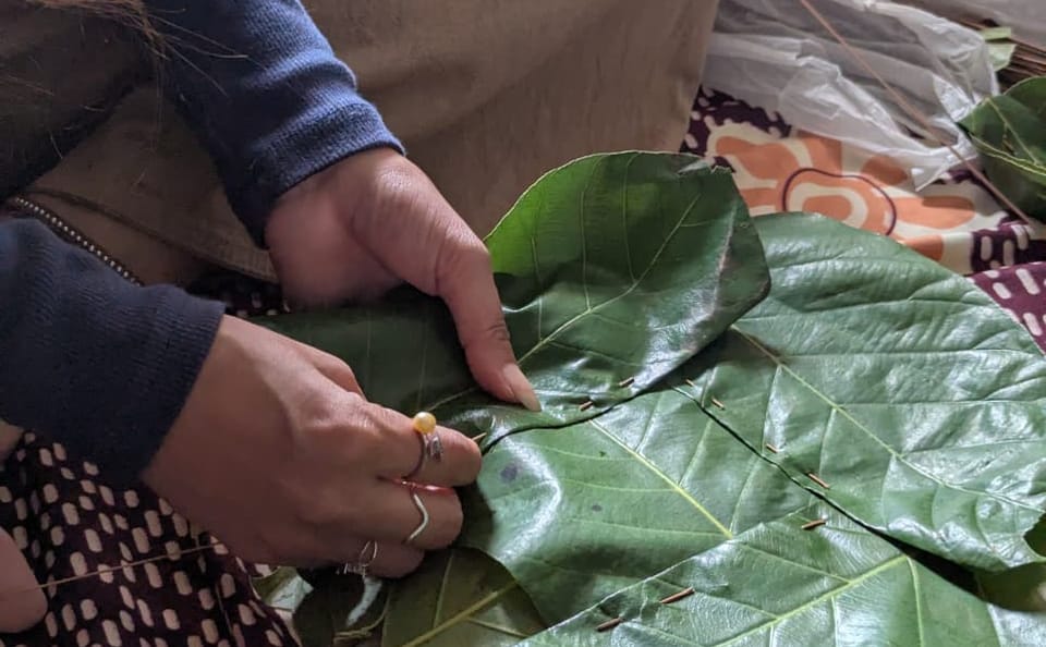 Leaf Plate Making Workshop in Kathmandu, Nepal