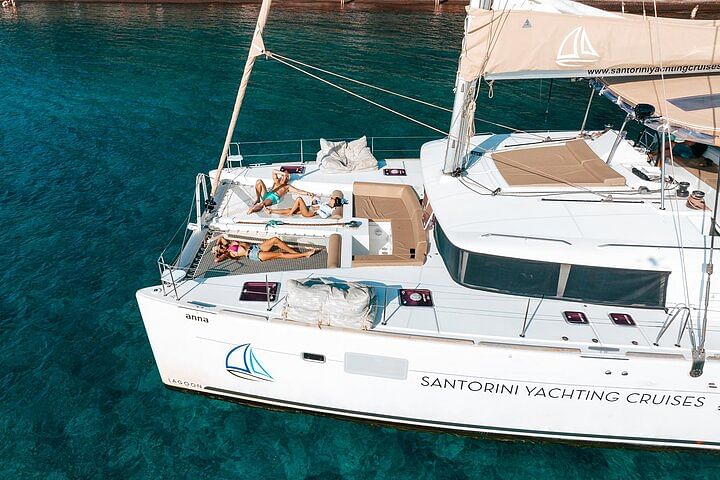 Santorini Luxury Catamaran Cruise: Swim, Snorkel, and Savor BBQ Delights