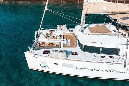 Santorini Luxury Catamaran Cruise: Swim, Snorkel, and Savor BBQ Delights