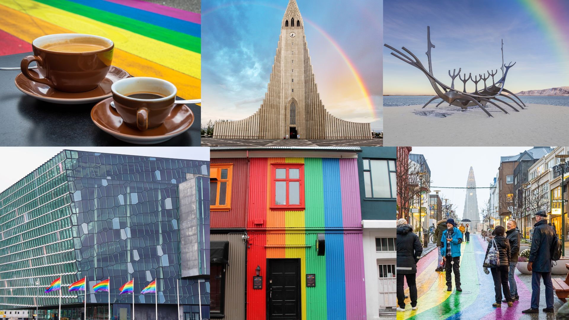 A collage of what will await you during our Private Reykjavik LGBTQ City Walk Tour