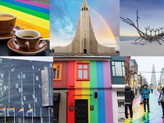 A collage of what will await you during our Private Reykjavik LGBTQ City Walk Tour