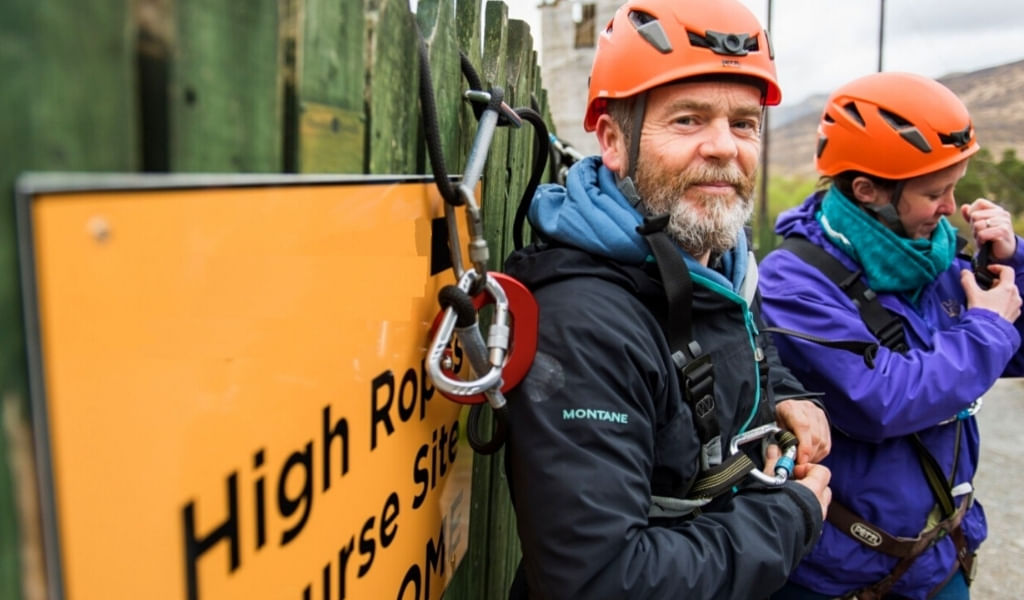 High ropes course challenge. Galway. Guided.