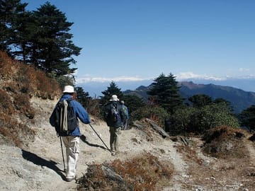 Hikers descending