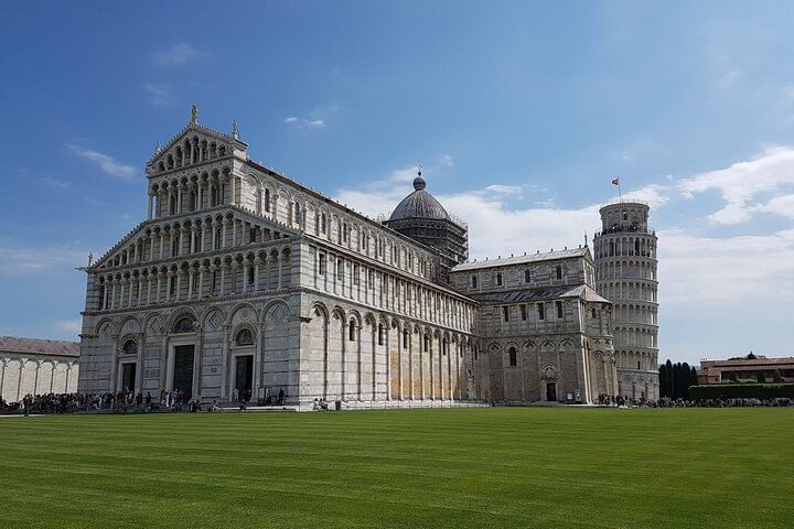 Pisa's Cathedral with the Leaning Tower of Pisa in the background