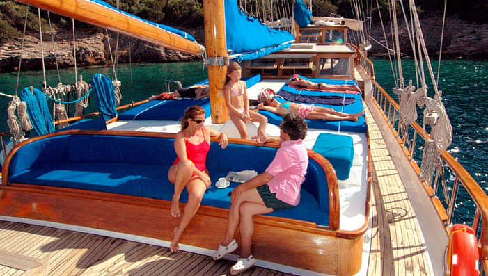 Passengers can relax on the spacious sun deck