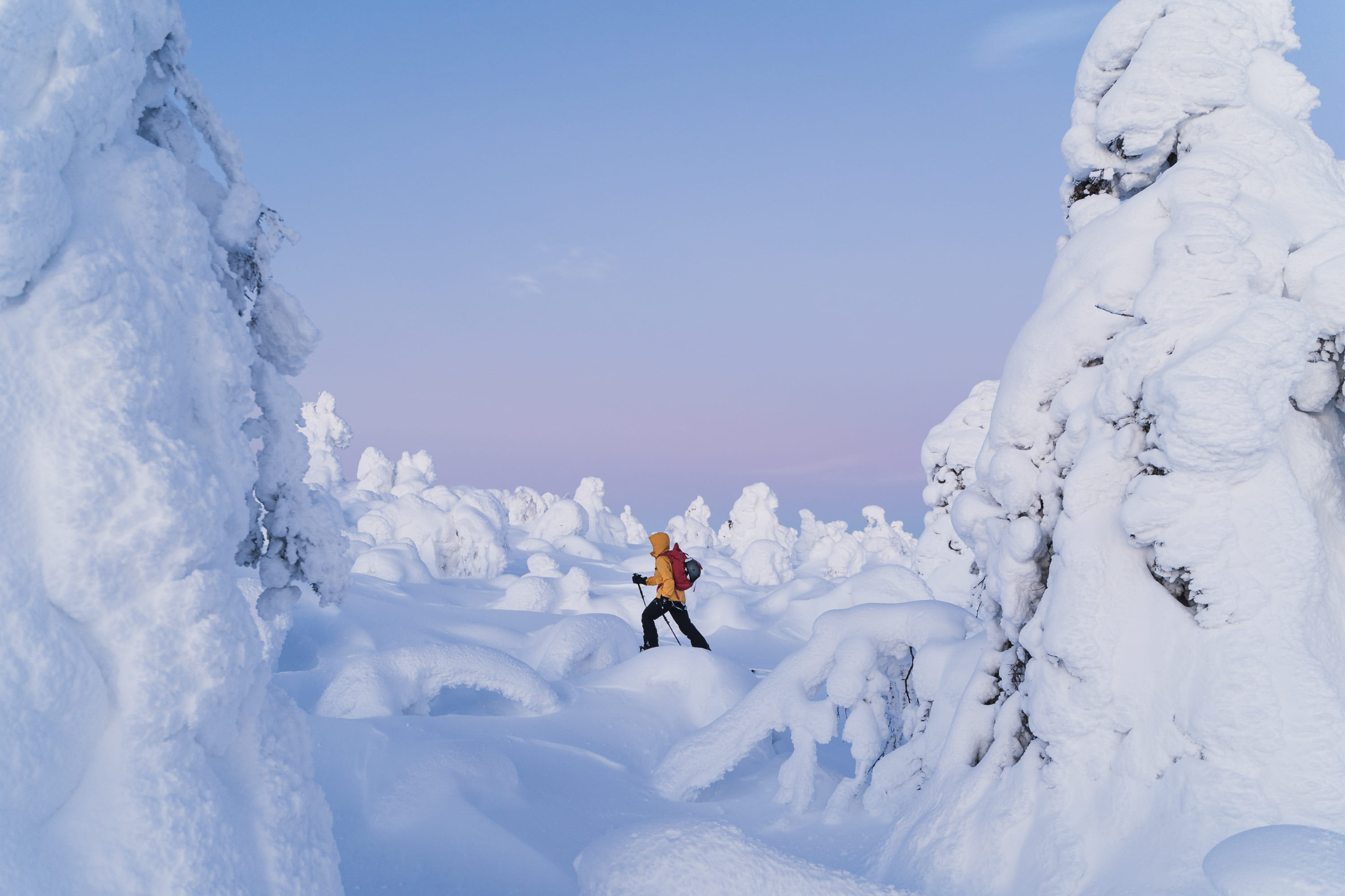 snowshoeing snowshoe winter Finland Lapland wonderland snow