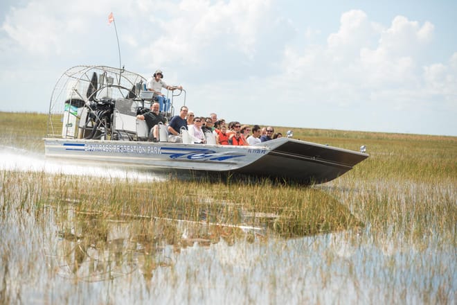Miami Full-Day Combo: 75 min cruise + Everglades Airboat Tour + Double Decker Bus
