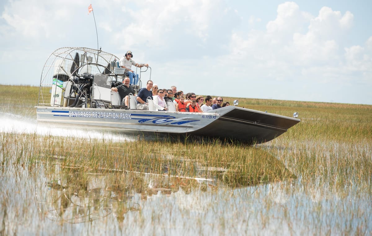 Miami Full-Day Combo: 75 min cruise + Everglades Airboat Tour + Double Decker Bus
