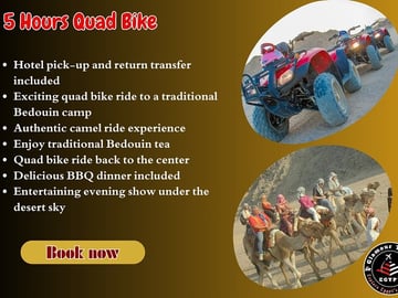5-Hour Quad Bike Safari: Camel Ride, BBQ Dinner & Live Show