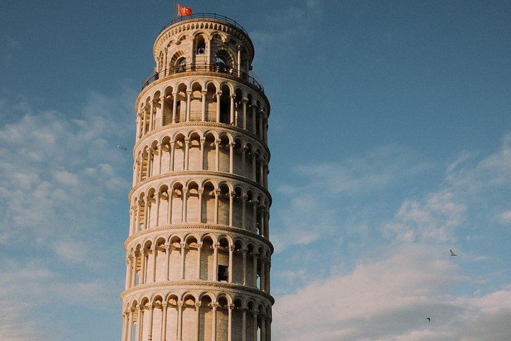 Close-up of the Leaning Tower of Pisa