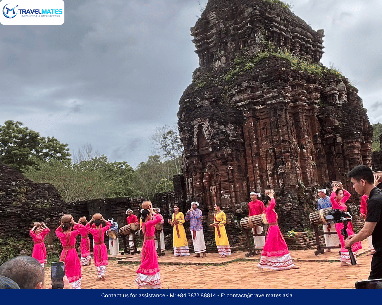 My son Cham Ruins tour with Travelmates