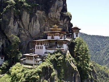 The famous Paro Taktsang popularly known as Tiger's Nest located on the 800m rock
