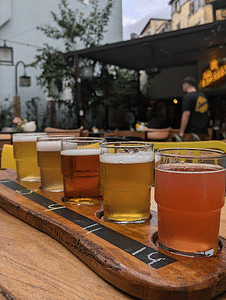 Albanian craft beer tasting Tirana , with a personal mix pair plater