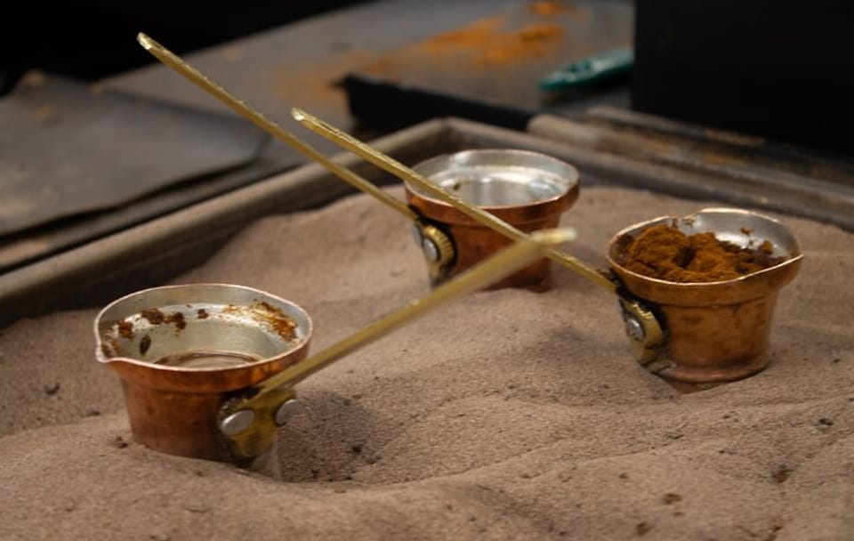 Traditional breakfast in markets with olive oil and honey tasting
