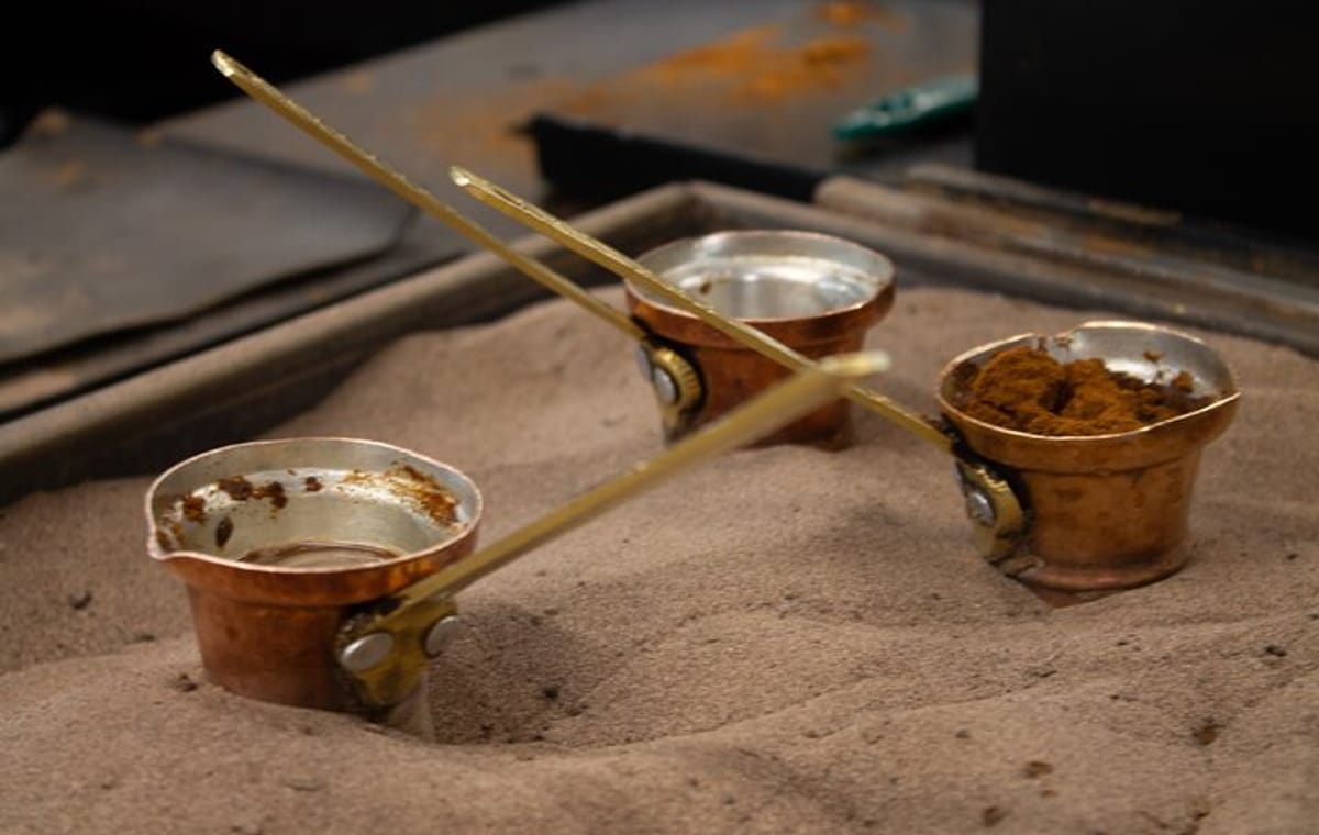 Traditional breakfast in markets with olive oil and honey tasting