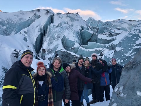 Small group enjoying the glacier exploration