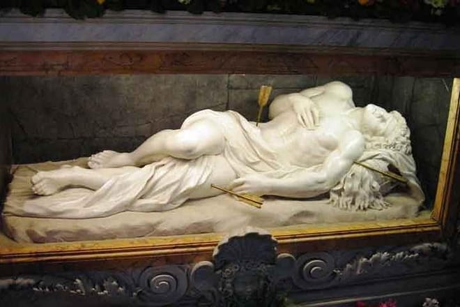 Statue of St. Sebastian at the homonymous