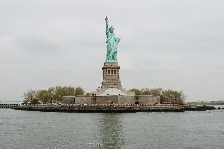 Statue of Liberty on Liberty Island viewed from New York Harbor