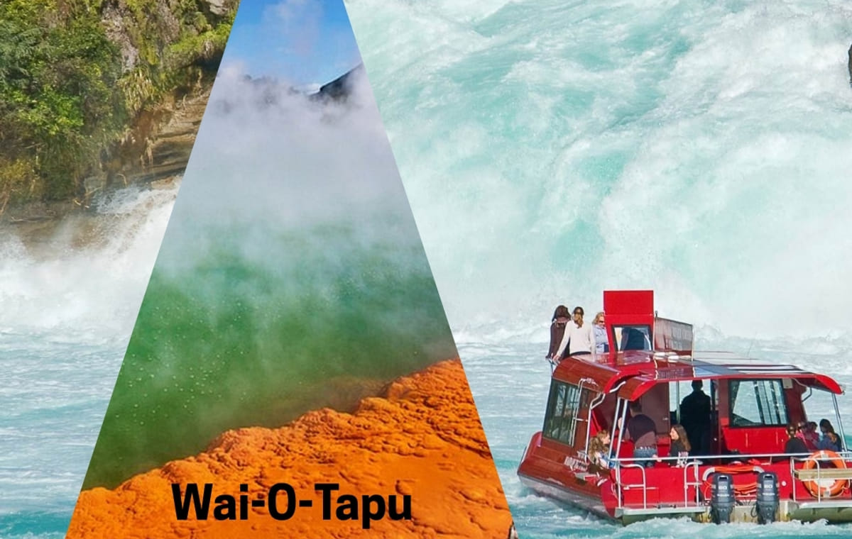 Private Day Tour – WAI-O-TAPU Thermal Wonderland, Rotorua & Huka Falls River Cruise, Taupo – Ex Auckland