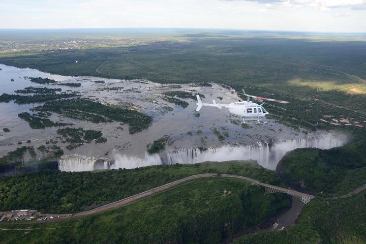 15 minutes scenic helicopter flight above Victoria Falls-Zimbabwe