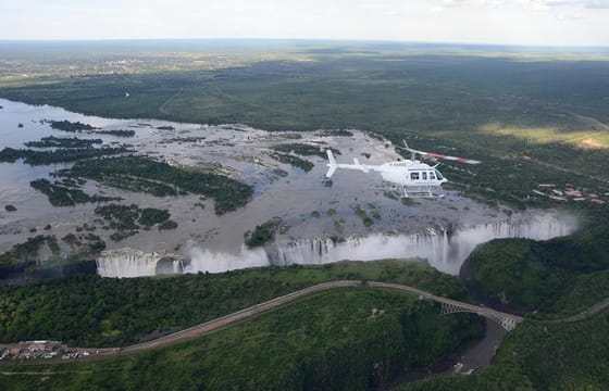 15 minutes scenic helicopter flight above Victoria Falls-Zimbabwe