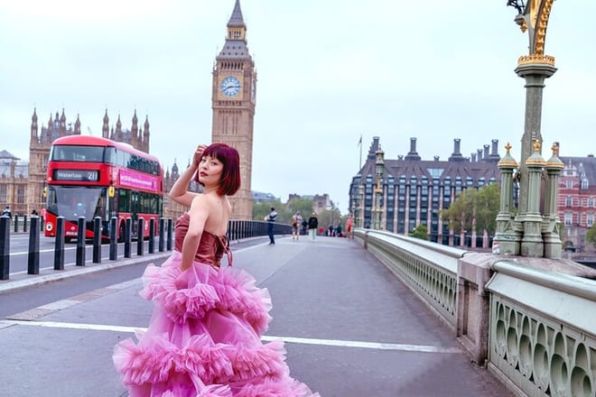 Luxury Pinky Dress Photoshoot in London Photographer