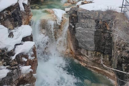 Lake Louise, Marble Canyon Icewalk and Banff Town from Banff