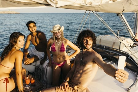 Santorini Luxury Catamaran Cruise: Swim, Snorkel, and Savor BBQ Delights