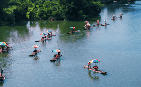 Bamboo Rafting Adventure on the Yulong River in Yangshuo