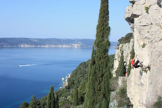 Rock climbing in Split