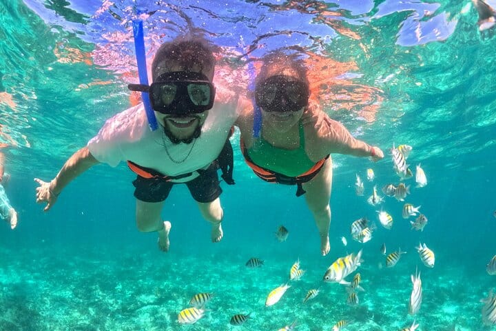 Discover the vibrant underwater world while snorkeling off your luxury yacht in Cabo.