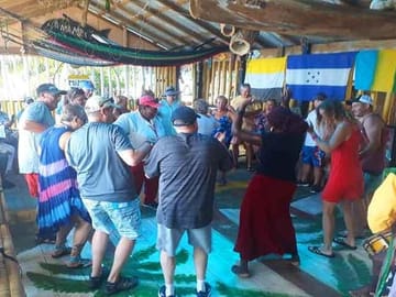 Dancing "Punta" music at "Punta Gorda" village
