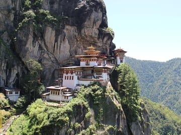 The famous icon in Bhutan, 17th century Paro Taktsang popularly known as Tiger's Nest