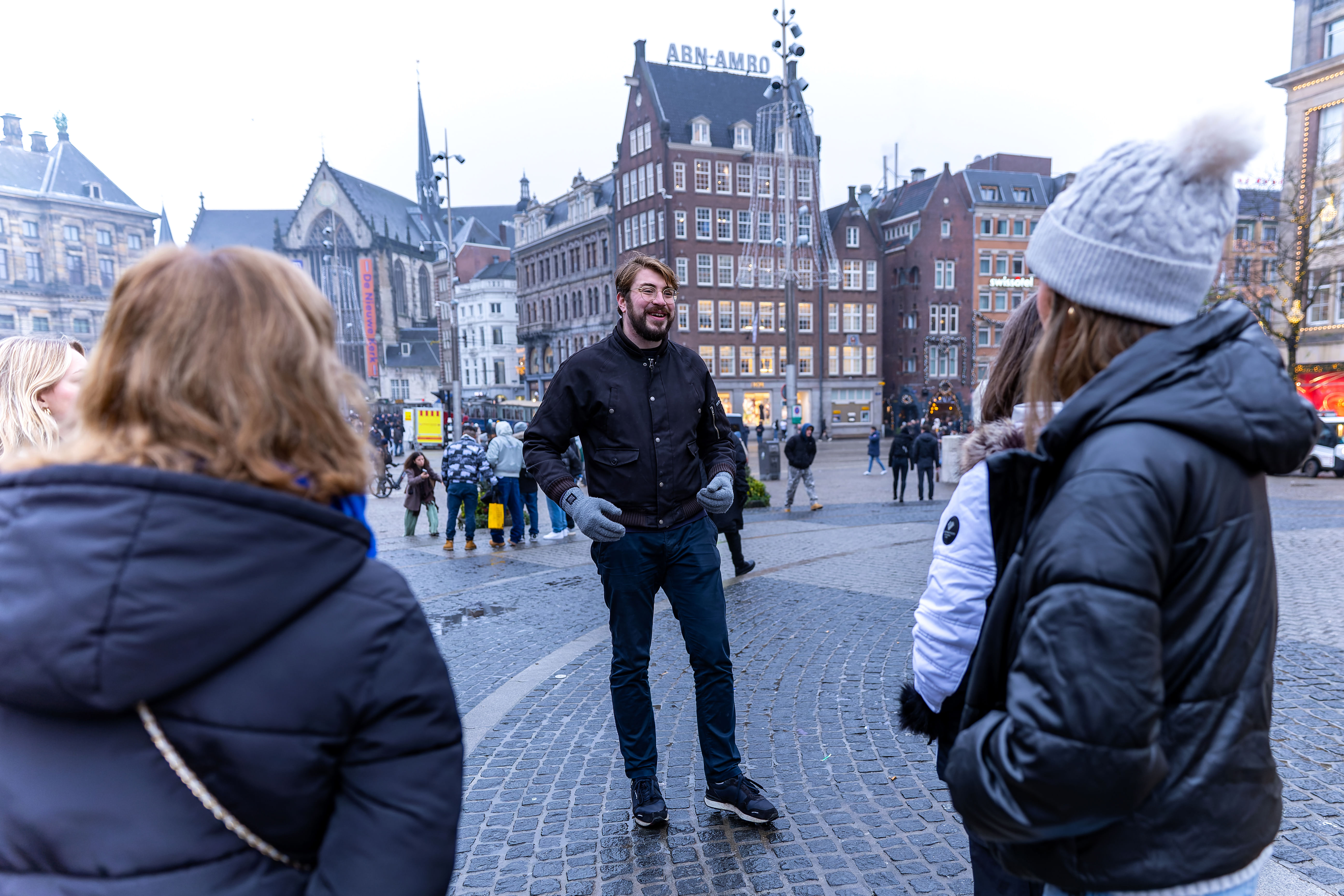 Guide at Dam Square in Amsterdam