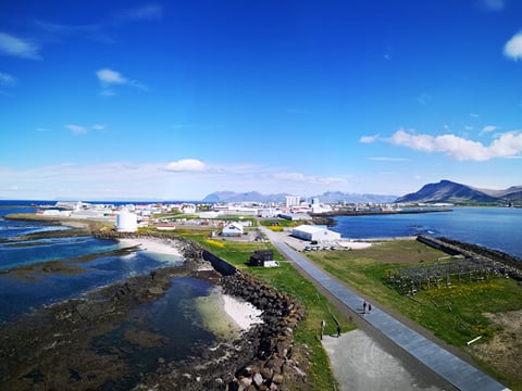 An aerial overview of Akranes