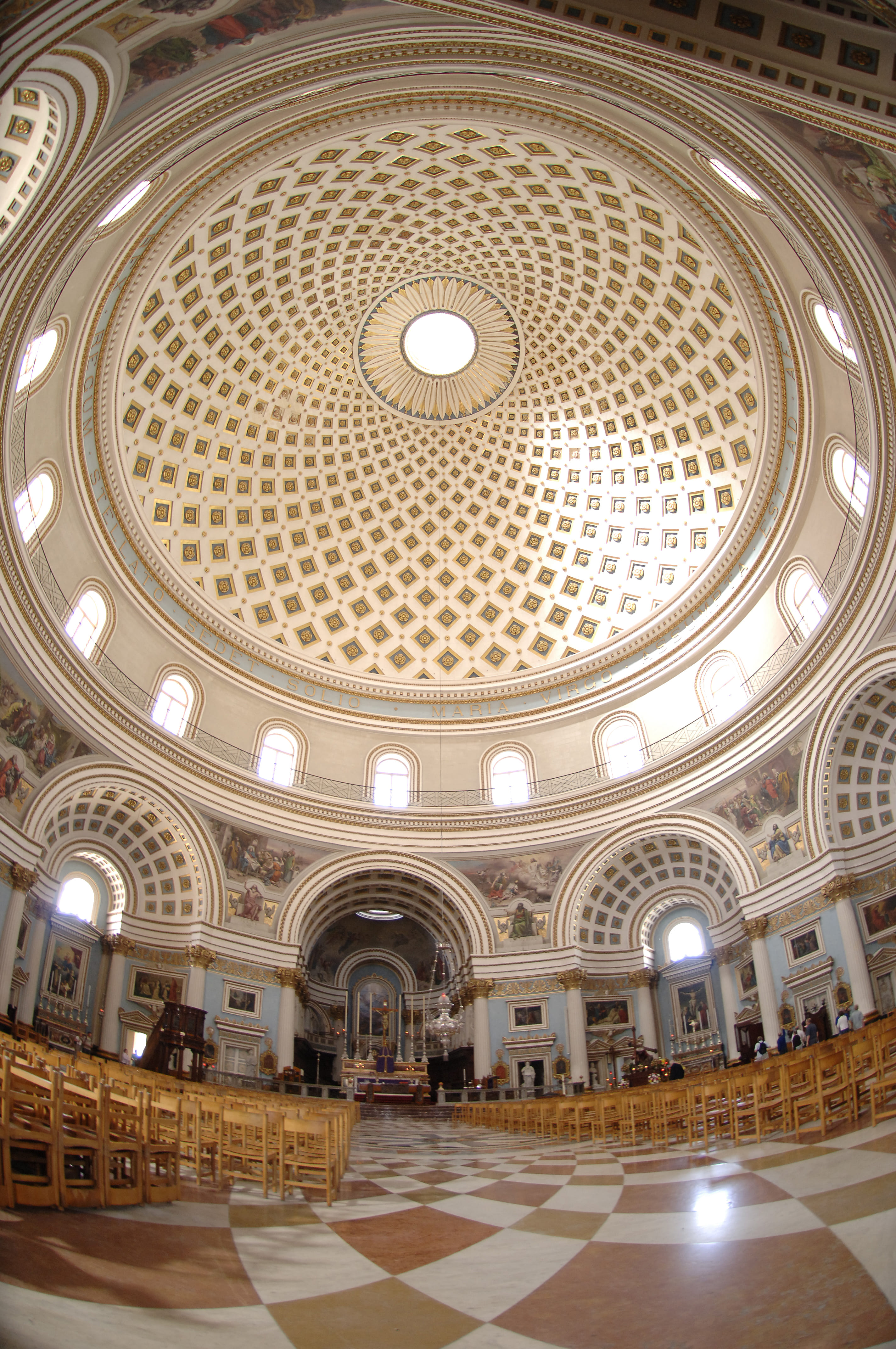 The interiors of the Mosta Dome in Mosta, Malta